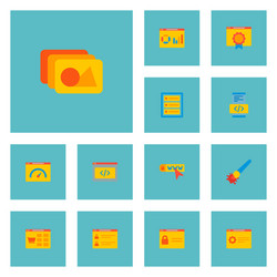 Set development icons flat style symbols vector