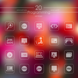 set of programming icons vector image