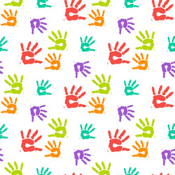 abstract color hand prints seamless pattern vector