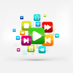 Application buttonsocial mediacloud computing vector