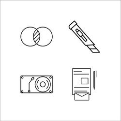 design and studio simple linear icon setsimple vector image