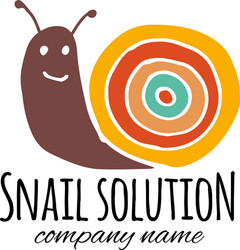 Funny snail logo for your design vector