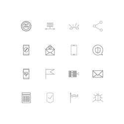 Internet technologies linear thin icons set vector