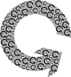 rotate ccw recursive composition itself icons vector image