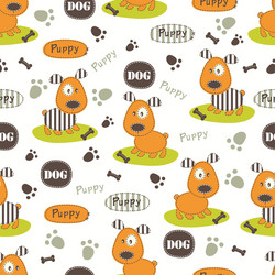 Seamless pattern with dog 4 vector