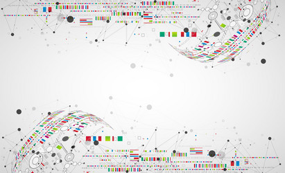 abstract technology concept with plexus effect vector image