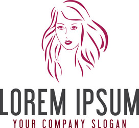 beauty woman logo hand drawn design concept Vector Image