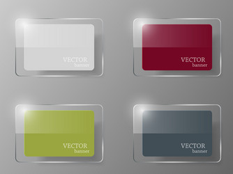 glass banner set vector