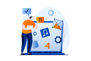 ui ux design concept with people scene in flat vector image