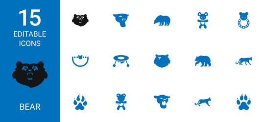 bear icons vector