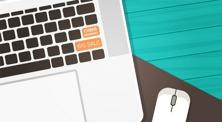 cyber monday big sale button on computer keyboard vector