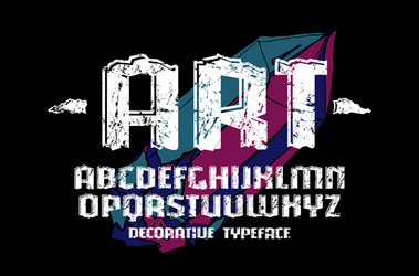 decorative engraving sanserif font vector image