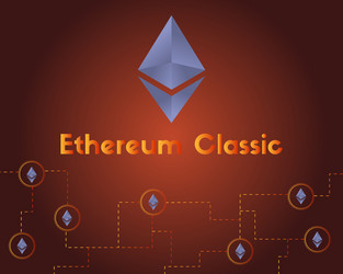 ethereum classic technology blockchain background vector image