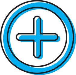 Plus add button icon concept isolated on white vector