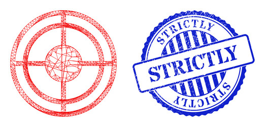 Rubber strictly stamp seal and net bullseye web vector