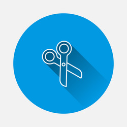scissors icon on blue background flat image vector image