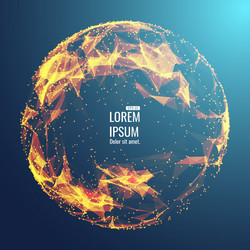 abstract 3d illuminated distorted mesh sphere vector image