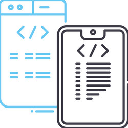adaptive coding line icon outline symbol vector image