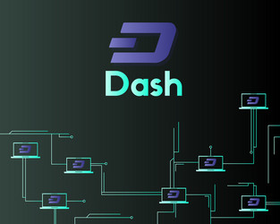 Dash blockchain technology on dark background vector