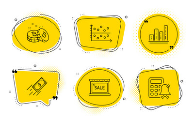 dot plot fast payment and sale icons set graph vector image