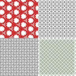 Geometric patterns tiling set of abstract vintage vector