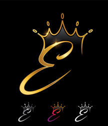 Golden monogram crown initial letter d Royalty Free Vector