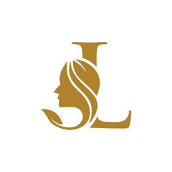initial l face beauty logo design templates Vector Image