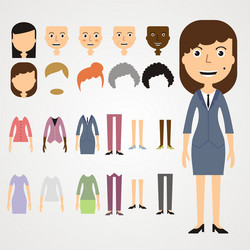 set of dress up constructor with different vector