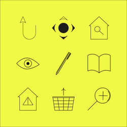 Web linear icon set simple outline icons vector