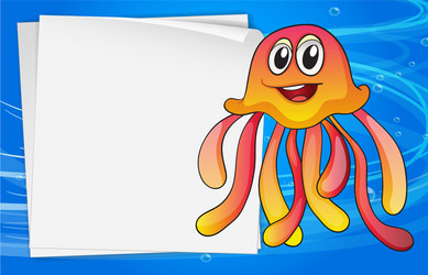 a jelly fish with an empty signage Vector Image