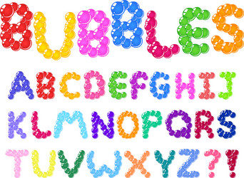Colorful Bubble Alphabet Vector Image