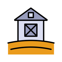 farm house icon template simple organic farming vector