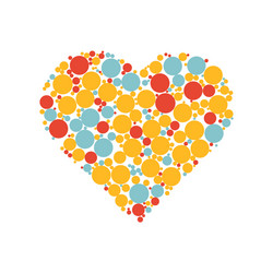 Hearts suit mosaic for icon round vector