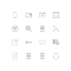 internet technologies linear thin icons set vector image
