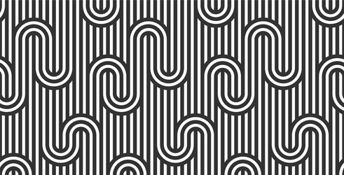 Lined seamless pattern with twisted lines vector