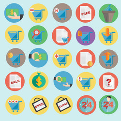 Online shopping icon in flat design vector