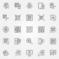 qr code icons set collection of quick vector image
