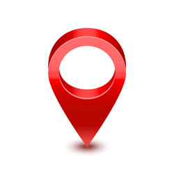 realistic detailed 3d red map pointer pin vector image