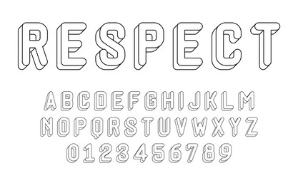Set alphabets font letters and numbers vector