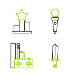 set line sword for game console vector image
