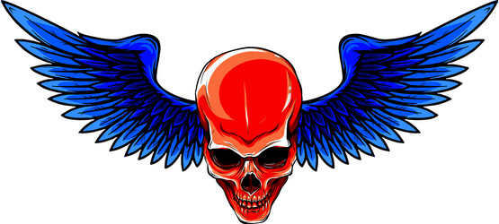 skull with bird wings Vector Image