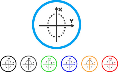 Dotted ellipse plot rounded icon vector