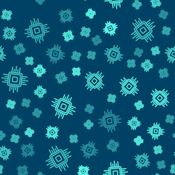 green line computer processor with microcircuits vector image