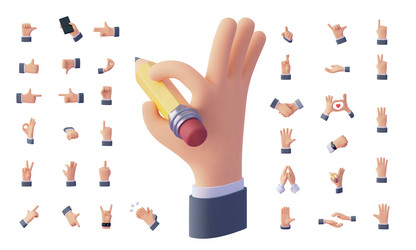 Cartoon Hand Gestures Set Royalty Free Vector Image Cartoon Hand Gestures Set Royalty Free Vector Image