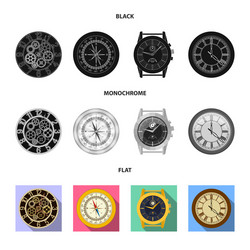 Isolated object of clock and time sign collection vector