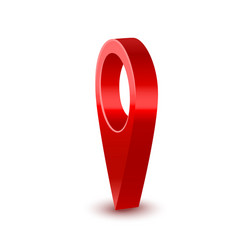 Realistic detailed 3d red map pointer pin vector