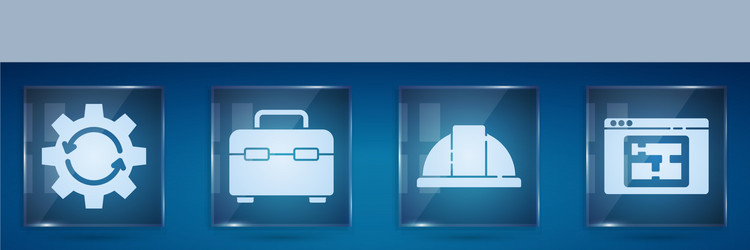 Set gear and arrows as workflow toolbox worker vector