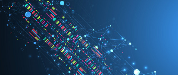 abstract technology concept with plexus effect vector image