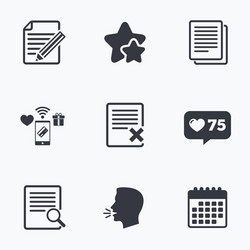 document icons search delete and edit file vector image