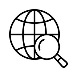 Global search icon research world Royalty Free Vector Image